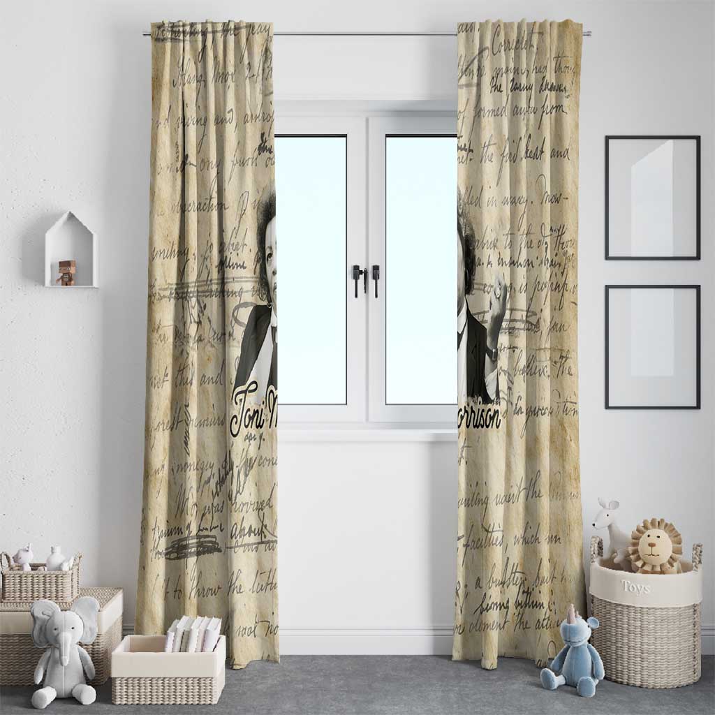 Toni Morrison Window Curtain Handwritten Manuscript Powerful Portrait with Feather Pen Quote - African Pride