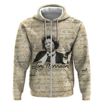 Toni Morrison Zip Hoodie Handwritten Manuscript Powerful Portrait with Feather Pen Quote - African Pride