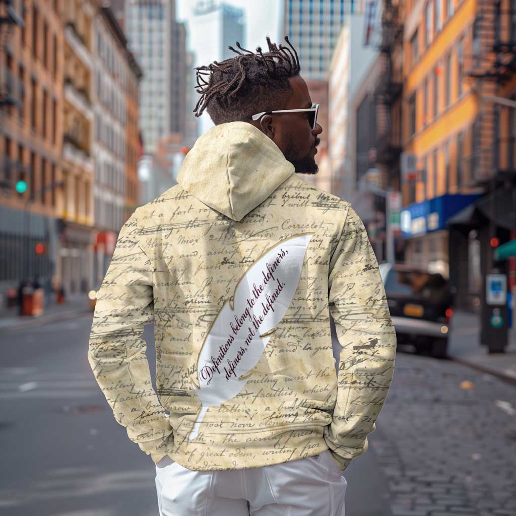 Toni Morrison Zip Hoodie Handwritten Manuscript Powerful Portrait with Feather Pen Quote - African Pride