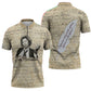 Toni Morrison Zipper Polo Shirt Handwritten Manuscript Powerful Portrait with Feather Pen Quote - African Pride