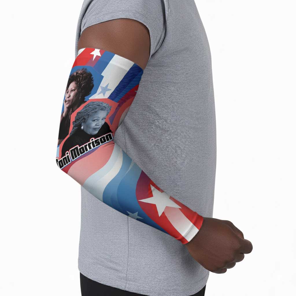 Toni Morrison Arm Sleeves Abstract Wings Design Empowering Quote Dual Portrait Celebration of Literary Freedom - African Pride