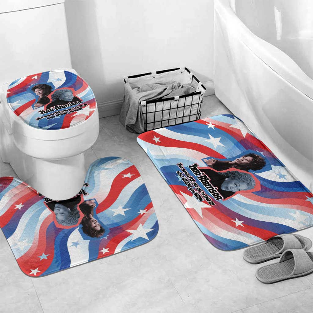 Toni Morrison Bathroom Set Abstract Wings Design Empowering Quote Dual Portrait Celebration of Literary Freedom - African Pride