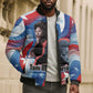 Toni Morrison Bomber Puffer Jacket Abstract Wings Design Empowering Quote Dual Portrait Celebration of Literary Freedom - African Pride