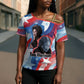 Toni Morrison Cross Shoulder Shirt Abstract Wings Design Empowering Quote Dual Portrait Celebration of Literary Freedom - African Pride