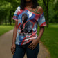 Toni Morrison Cross Shoulder Shirt Abstract Wings Design Empowering Quote Dual Portrait Celebration of Literary Freedom - African Pride