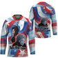 Toni Morrison Hockey Jersey Abstract Wings Design Empowering Quote Dual Portrait Celebration of Literary Freedom - African Pride