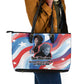 Toni Morrison Leather Tote Bag Abstract Wings Design Empowering Quote Dual Portrait Celebration of Literary Freedom - African Pride