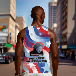 Toni Morrison Men Tank Top Abstract Wings Design Empowering Quote Dual Portrait Celebration of Literary Freedom - African Pride