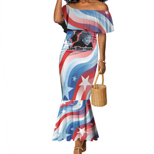 Toni Morrison Mermaid Dress Abstract Wings Design Empowering Quote Dual Portrait Celebration of Literary Freedom - African Pride