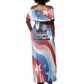 Toni Morrison Off Shoulder Maxi Dress Abstract Wings Design Empowering Quote Dual Portrait Celebration of Literary Freedom - African Pride