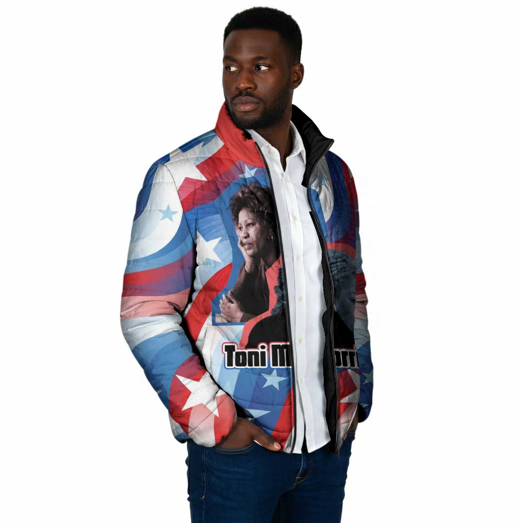 Toni Morrison Padded Jacket Abstract Wings Design Empowering Quote Dual Portrait Celebration of Literary Freedom - African Pride