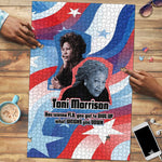 Toni Morrison Puzzle Abstract Wings Design Empowering Quote Dual Portrait Celebration of Literary Freedom - African Pride