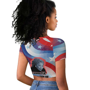 Toni Morrison Raglan Cropped T shirt Abstract Wings Design Empowering Quote Dual Portrait Celebration of Literary Freedom - African Pride