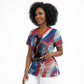 Toni Morrison Scrub Top Abstract Wings Design Empowering Quote Dual Portrait Celebration of Literary Freedom - African Pride