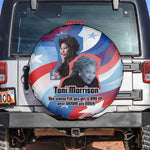 Toni Morrison Spare Tire Cover Abstract Wings Design Empowering Quote Dual Portrait Celebration of Literary Freedom - African Pride