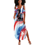 Toni Morrison Summer Maxi Dress Abstract Wings Design Empowering Quote Dual Portrait Celebration of Literary Freedom - African Pride