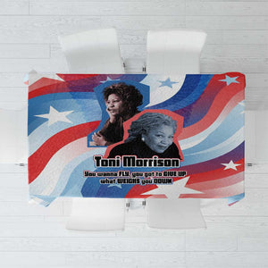 Toni Morrison Tablecloth Abstract Wings Design Empowering Quote Dual Portrait Celebration of Literary Freedom - African Pride