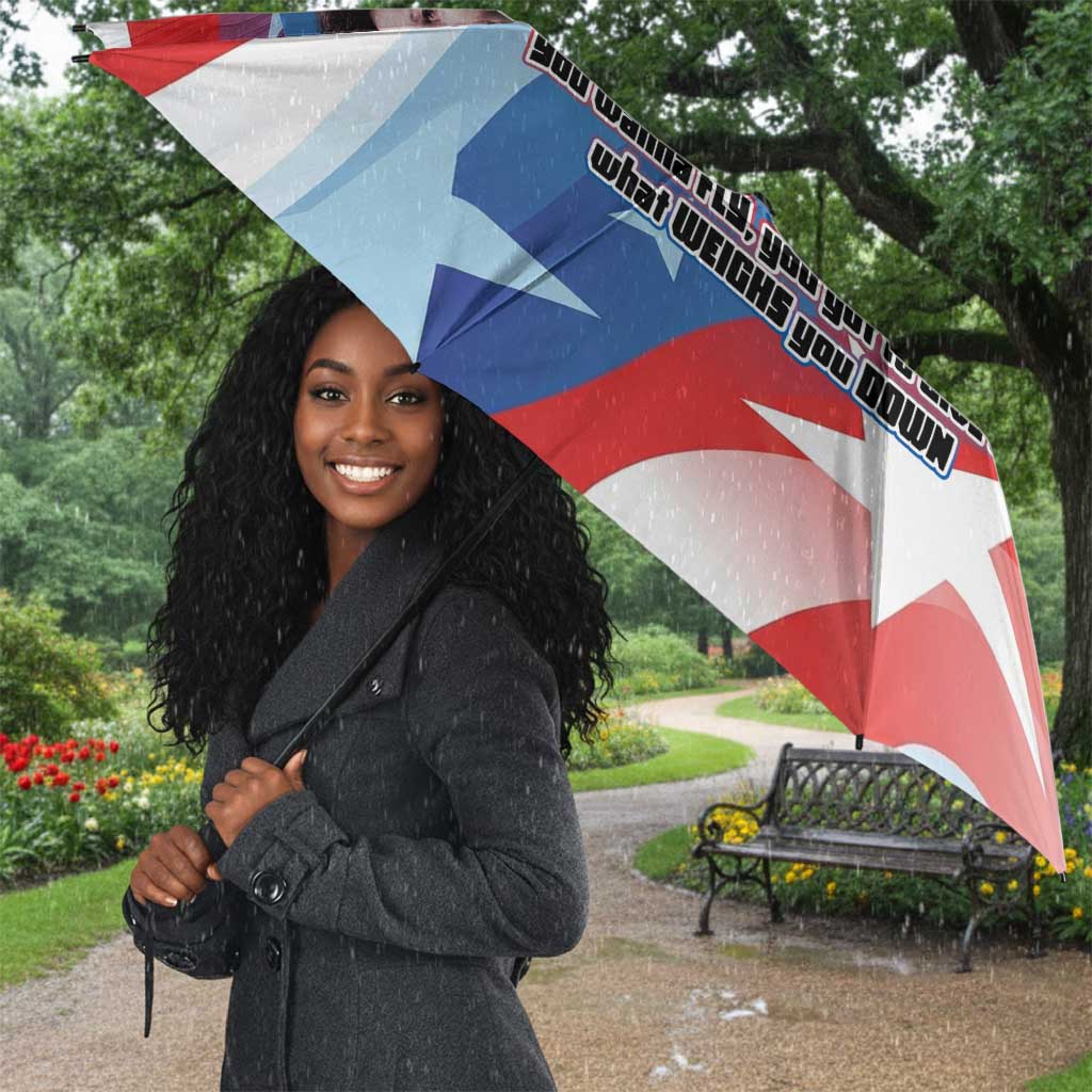 Toni Morrison Umbrella Abstract Wings Design Empowering Quote Dual Portrait Celebration of Literary Freedom - African Pride