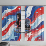 Toni Morrison Window Curtain Abstract Wings Design Empowering Quote Dual Portrait Celebration of Literary Freedom - African Pride