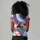 Toni Morrison Women V-Neck T-Shirt Abstract Wings Design Empowering Quote Dual Portrait Celebration of Literary Freedom - African Pride