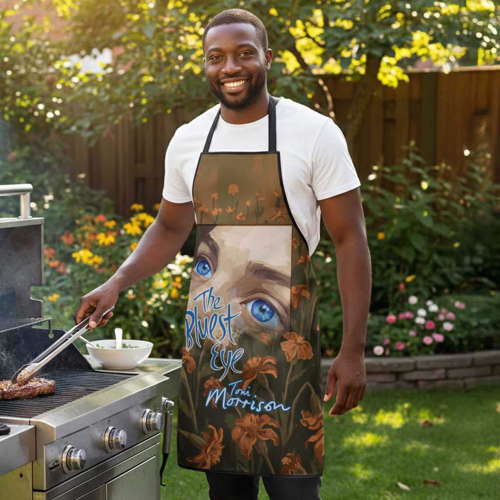 Toni Morrison Apron Floral Themed Design Featuring The Bluest Eye Cover Art Thought-Provoking Quote - African Pride