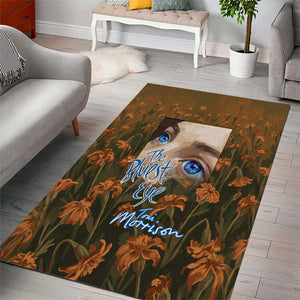 Toni Morrison Area Rug Floral Themed Design Featuring The Bluest Eye Cover Art Thought-Provoking Quote - African Pride