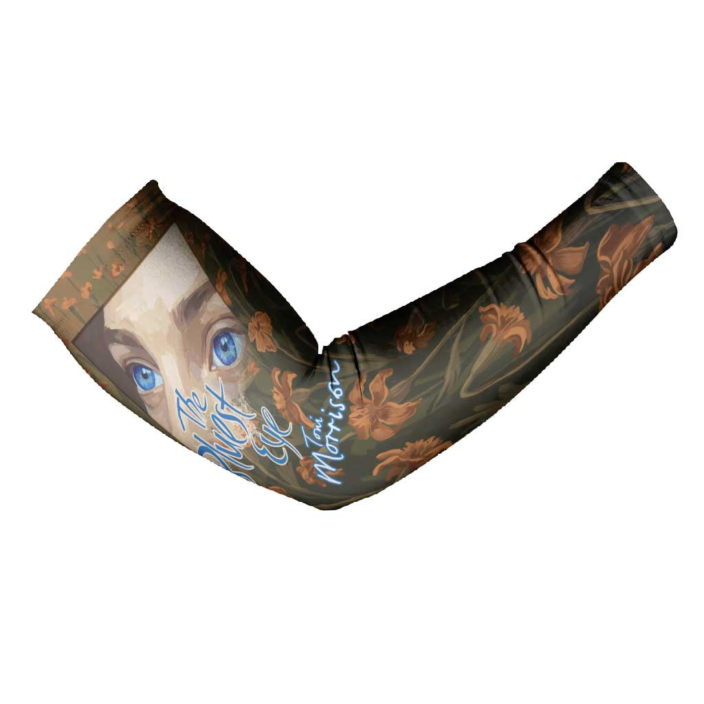 Toni Morrison Arm Sleeves Floral Themed Design Featuring The Bluest Eye Cover Art Thought-Provoking Quote - African Pride