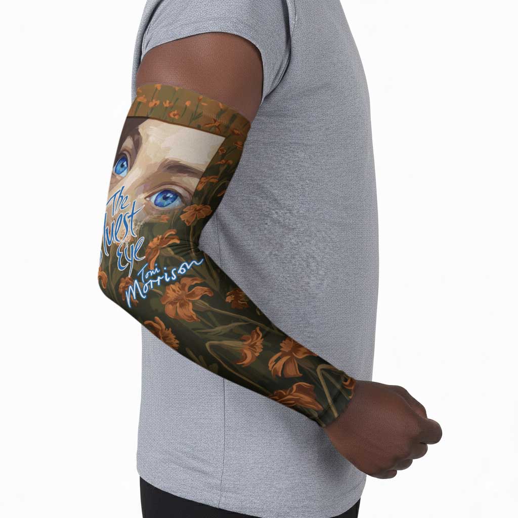 Toni Morrison Arm Sleeves Floral Themed Design Featuring The Bluest Eye Cover Art Thought-Provoking Quote - African Pride