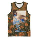 Toni Morrison Basketball Jersey Floral Themed Design Featuring The Bluest Eye Cover Art Thought-Provoking Quote - African Pride