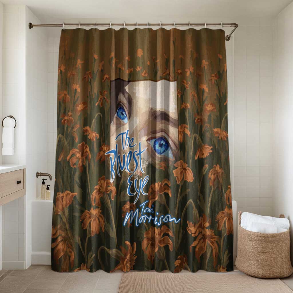 Toni Morrison Bathroom Set Floral Themed Design Featuring The Bluest Eye Cover Art Thought-Provoking Quote - African Pride