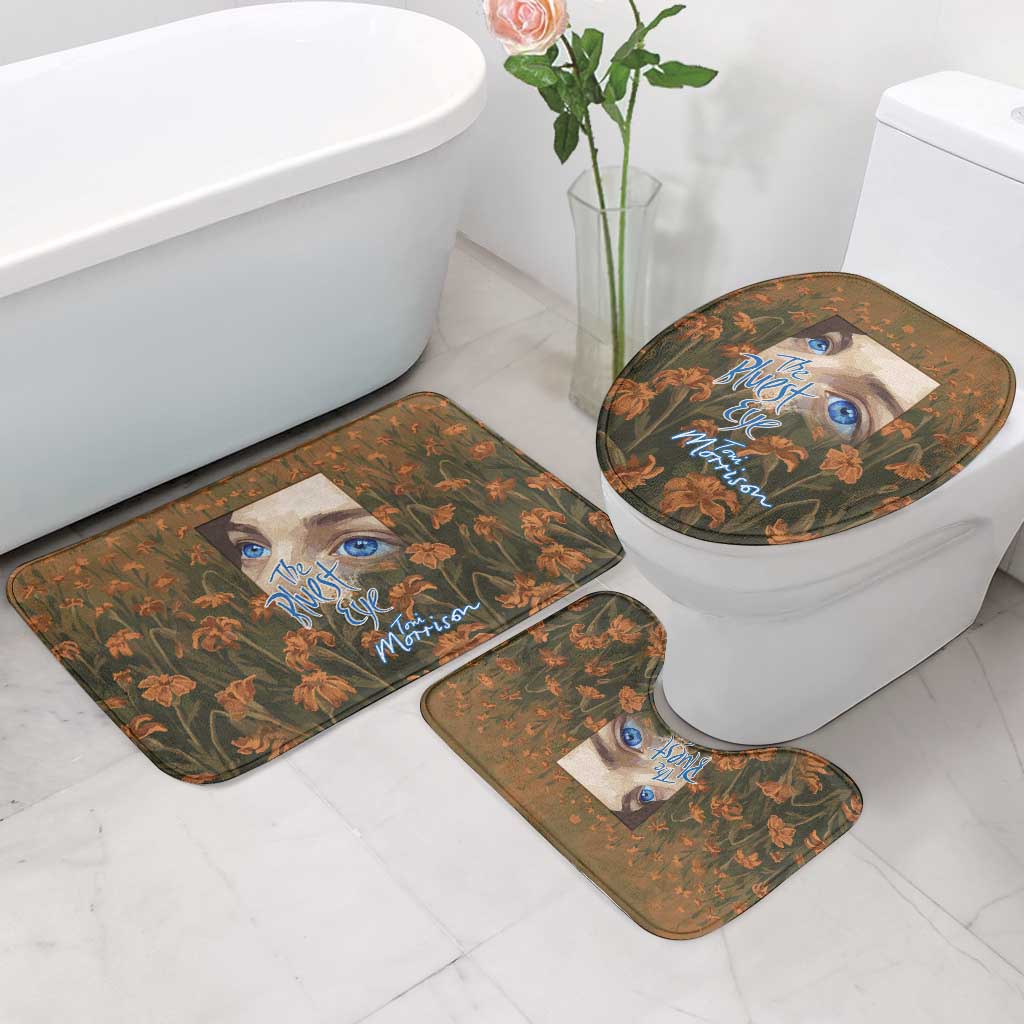 Toni Morrison Bathroom Set Floral Themed Design Featuring The Bluest Eye Cover Art Thought-Provoking Quote - African Pride