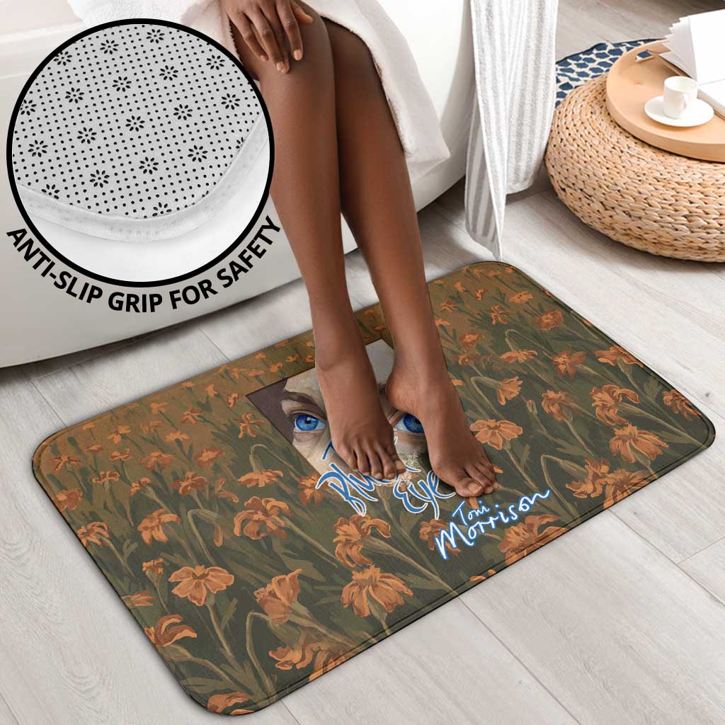 Toni Morrison Bathroom Set Floral Themed Design Featuring The Bluest Eye Cover Art Thought-Provoking Quote - African Pride