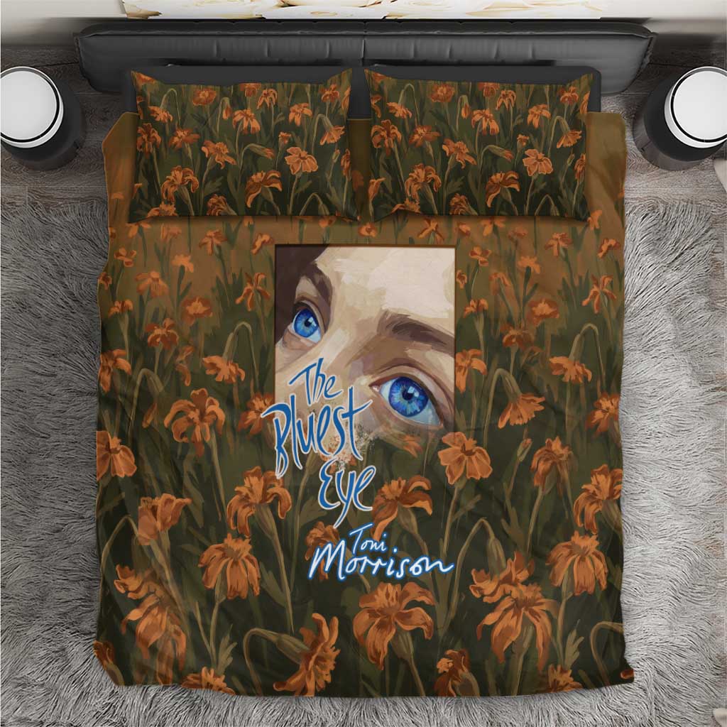 Toni Morrison Bedding Set Floral Themed Design Featuring The Bluest Eye Cover Art Thought-Provoking Quote - African Pride