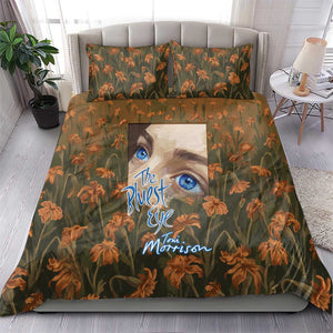 Toni Morrison Bedding Set Floral Themed Design Featuring The Bluest Eye Cover Art Thought-Provoking Quote - African Pride