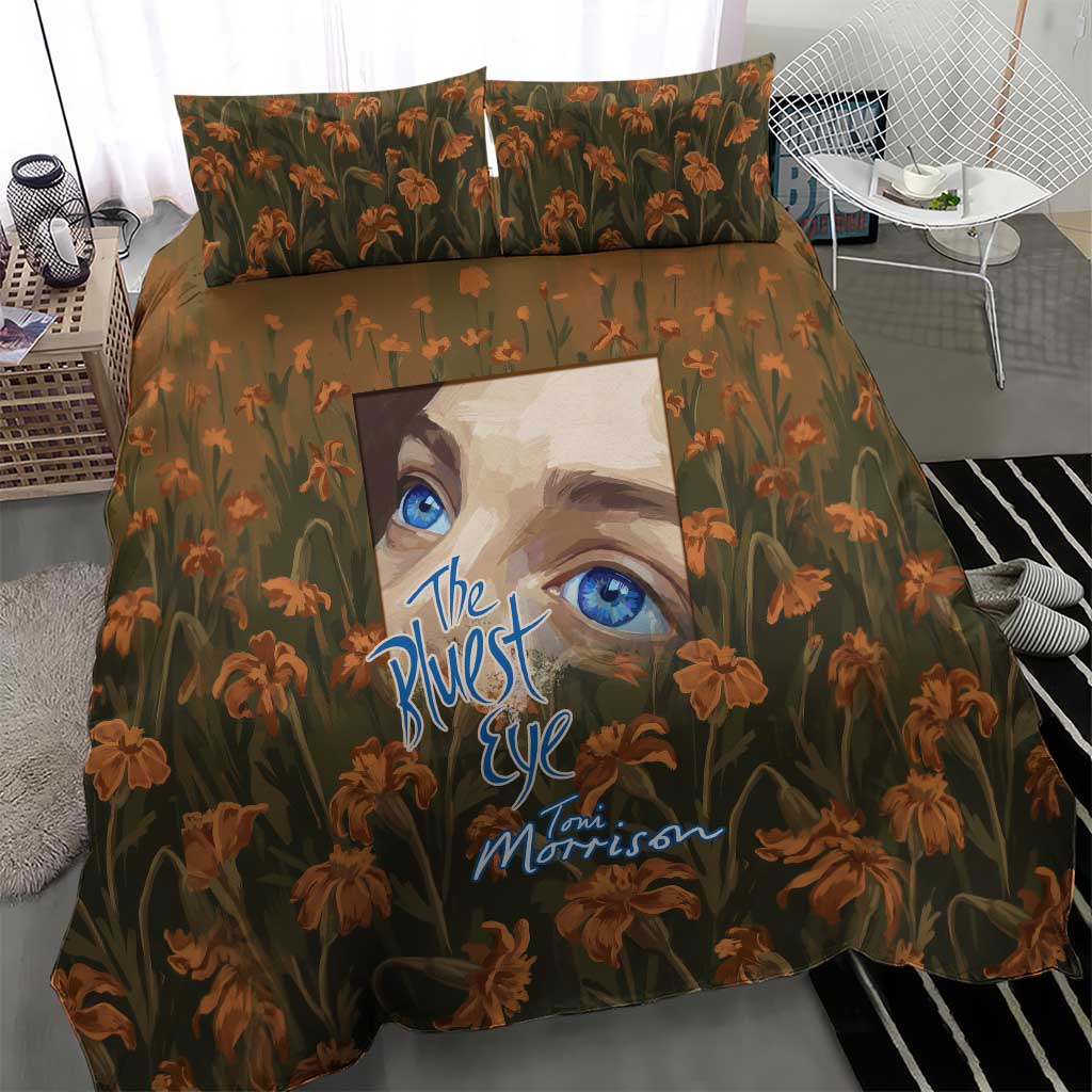 Toni Morrison Bedding Set Floral Themed Design Featuring The Bluest Eye Cover Art Thought-Provoking Quote - African Pride