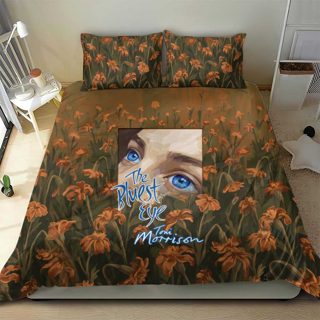 Toni Morrison Bedding Set Floral Themed Design Featuring The Bluest Eye Cover Art Thought-Provoking Quote - African Pride