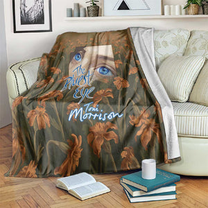 Toni Morrison Blanket Floral Themed Design Featuring The Bluest Eye Cover Art Thought-Provoking Quote - African Pride