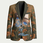 Toni Morrison Blazer Floral Themed Design Featuring The Bluest Eye Cover Art Thought-Provoking Quote - African Pride