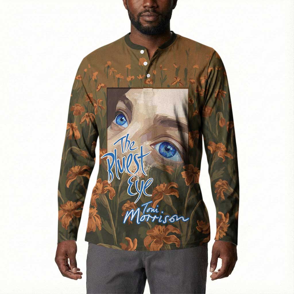 Toni Morrison Button Sweatshirt Floral Themed Design Featuring The Bluest Eye Cover Art Thought-Provoking Quote