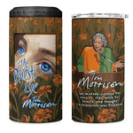 Toni Morrison 4 in 1 Can Cooler Tumbler Floral Themed Design Featuring The Bluest Eye Cover Art Thought-Provoking Quote - African Pride