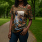 Toni Morrison Cross Shoulder Shirt Floral Themed Design Featuring The Bluest Eye Cover Art Thought-Provoking Quote - African Pride