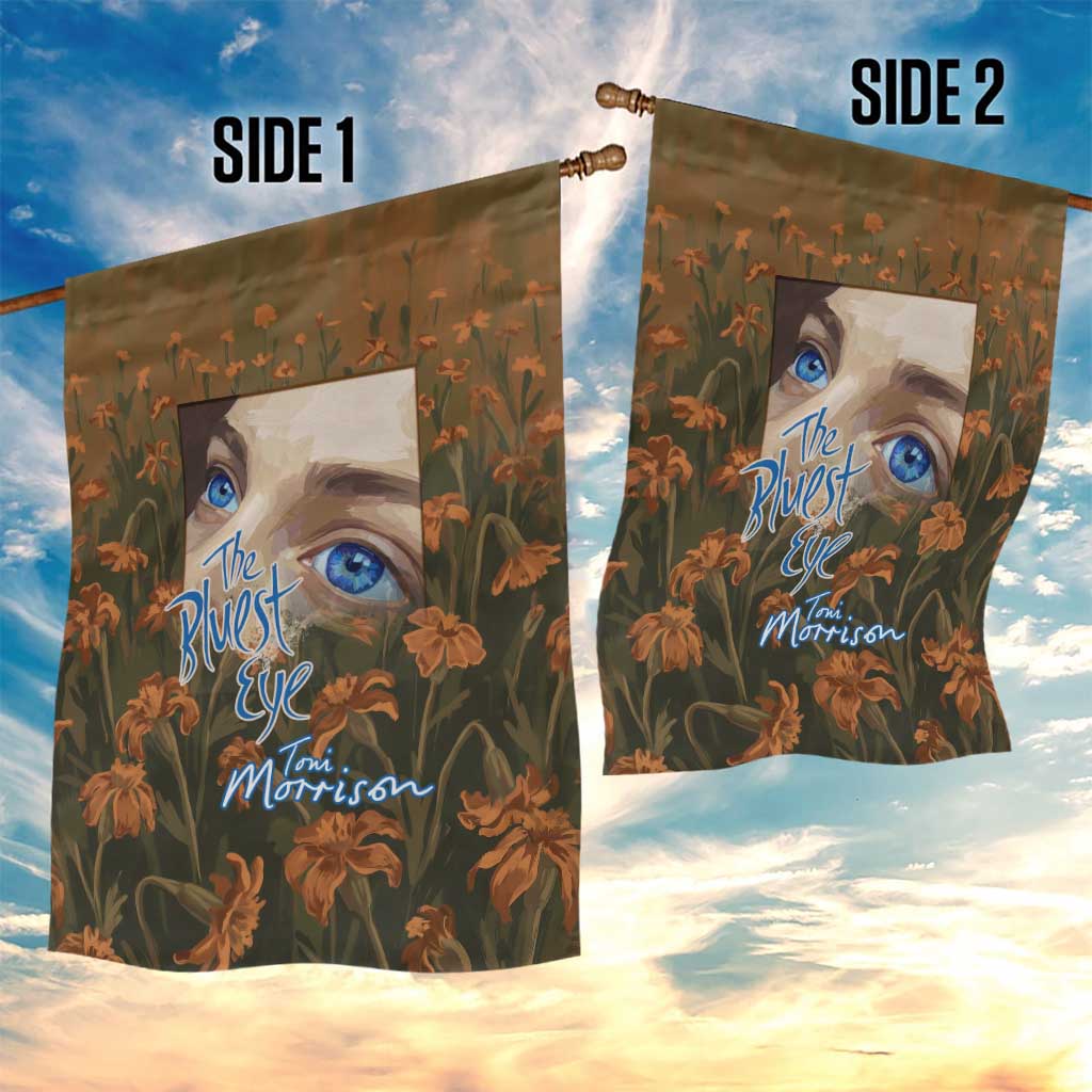 Toni Morrison Garden Flag Floral Themed Design Featuring The Bluest Eye Cover Art Thought-Provoking Quote - African Pride