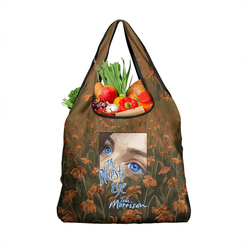 Toni Morrison Grocery Bag Floral Themed Design Featuring The Bluest Eye Cover Art Thought-Provoking Quote - African Pride