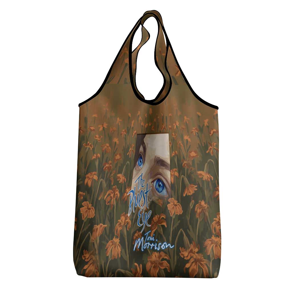 Toni Morrison Grocery Bag Floral Themed Design Featuring The Bluest Eye Cover Art Thought-Provoking Quote - African Pride