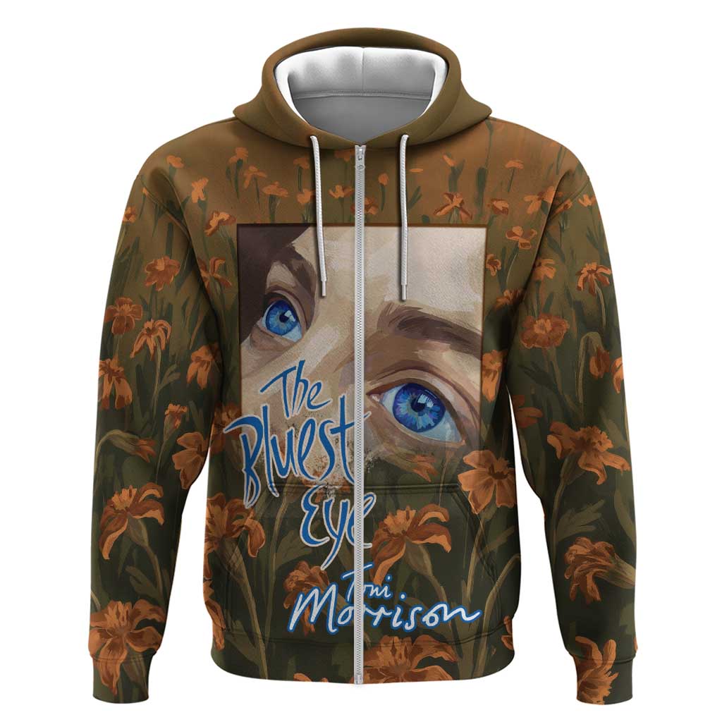 Toni Morrison Hoodie Floral Themed Design Featuring The Bluest Eye Cover Art Thought-Provoking Quote - African Pride