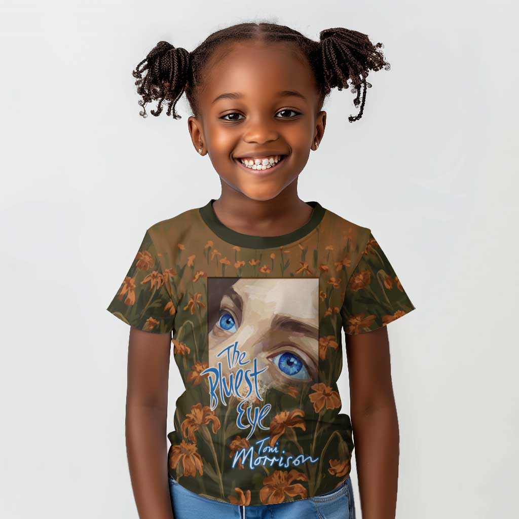 Toni Morrison Kid T shirt Floral Themed Design Featuring The Bluest Eye Cover Art Thought-Provoking Quote - African Pride