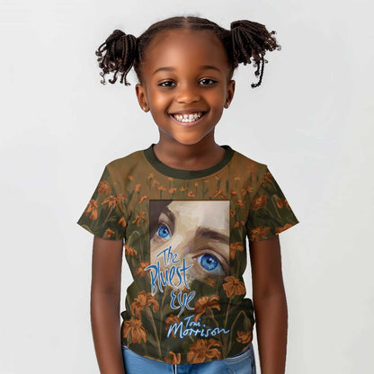 Toni Morrison Kid T shirt Floral Themed Design Featuring The Bluest Eye Cover Art Thought-Provoking Quote - African Pride