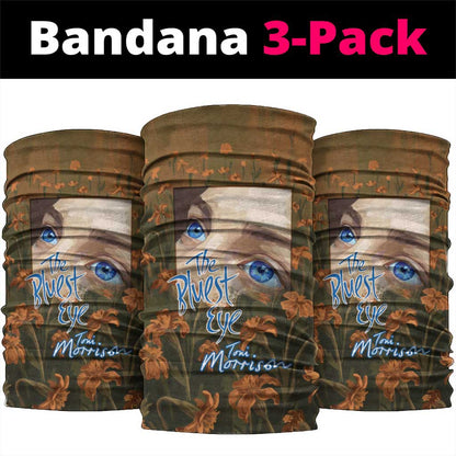 Toni Morrison Neck Gaiter Floral Themed Design Featuring The Bluest Eye Cover Art Thought-Provoking Quote - African Pride