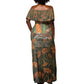 Toni Morrison Off Shoulder Maxi Dress Floral Themed Design Featuring The Bluest Eye Cover Art Thought-Provoking Quote - African Pride