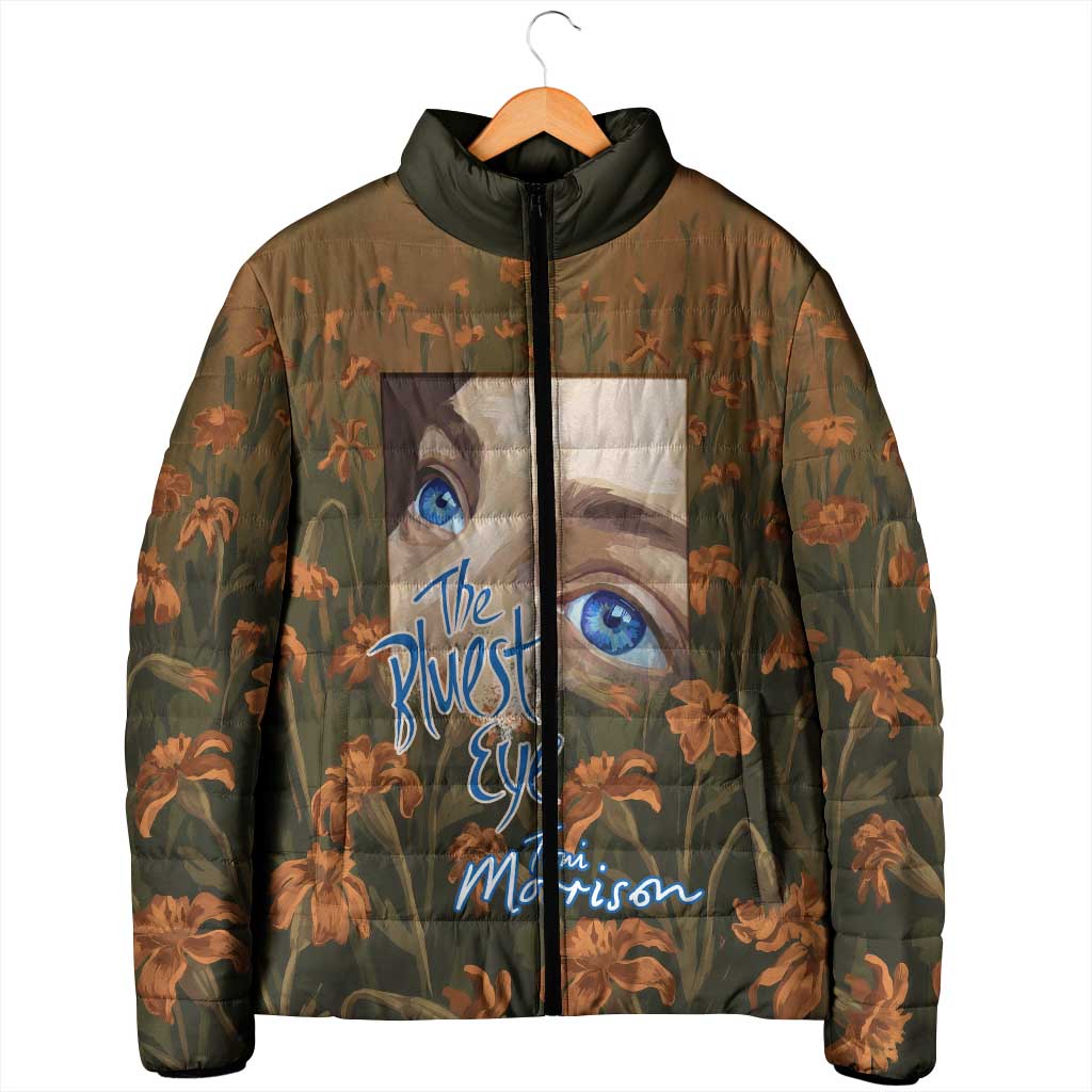 Toni Morrison Padded Jacket Floral Themed Design Featuring The Bluest Eye Cover Art Thought-Provoking Quote - African Pride